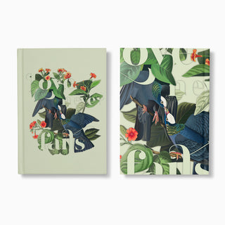 Front and back of audubon birds notebooks