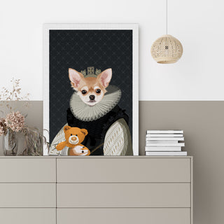 custom royal pet portraits on drawers