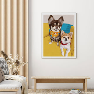 cute dogs in Canvas Painting
