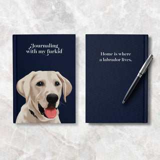 Front and back view of Customised Pet Notebooks with pen