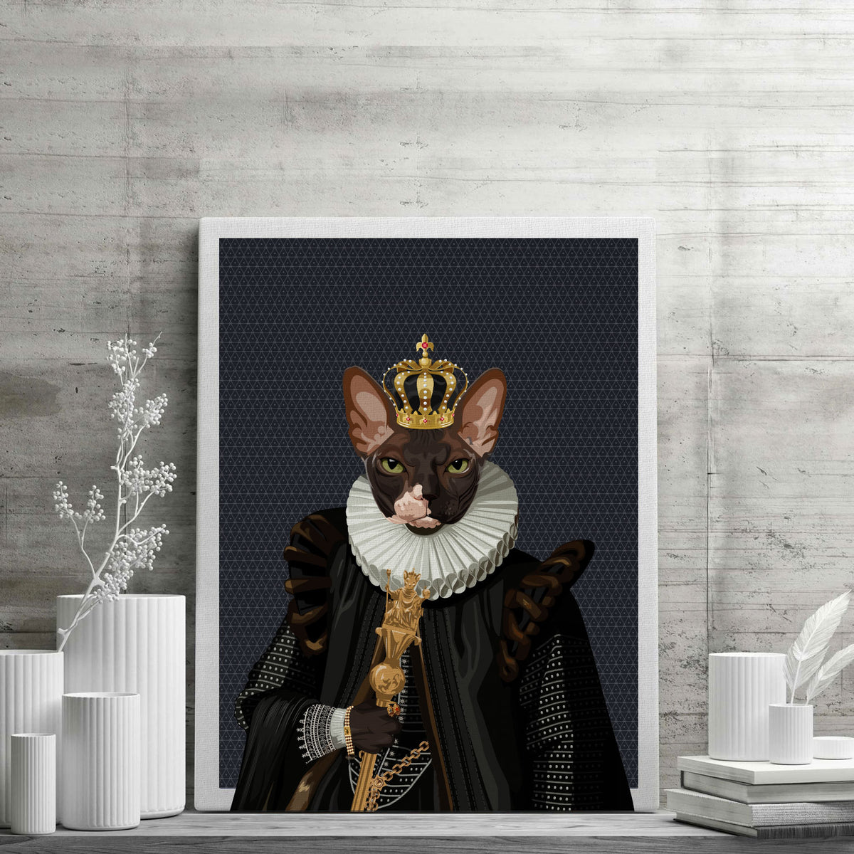 The emperor royal pet portrait on table