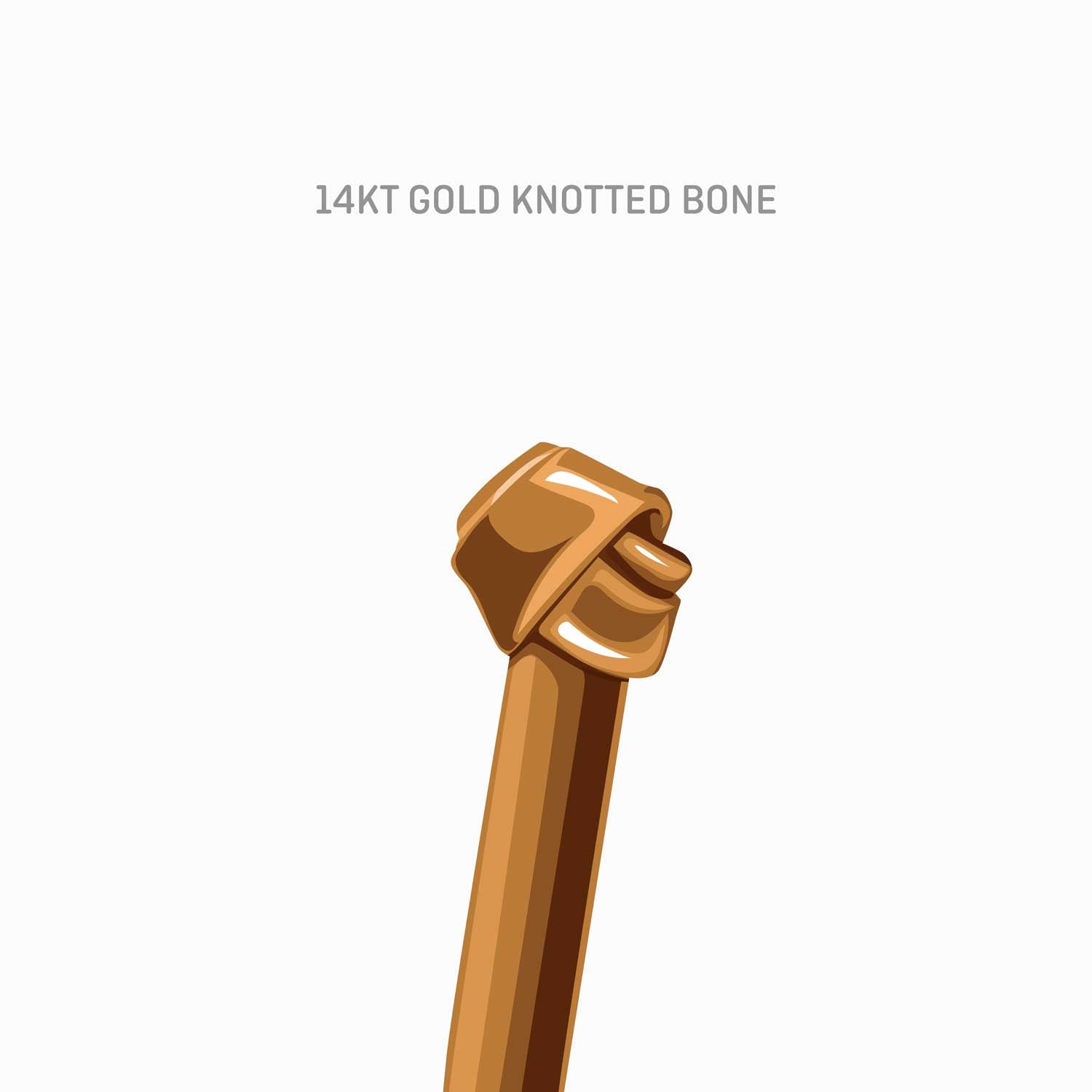 14kt gold knotted bone